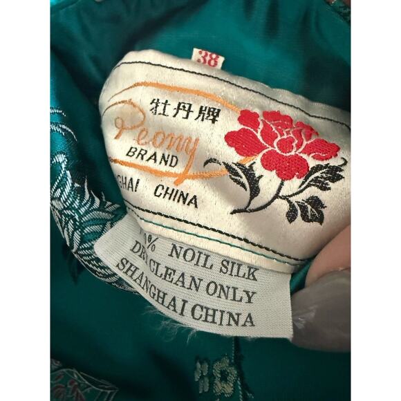 Peony Brand Retro Vintage Green red reversible 70’s 80’s. silk jacket Size 38 - Picture 14 of 14